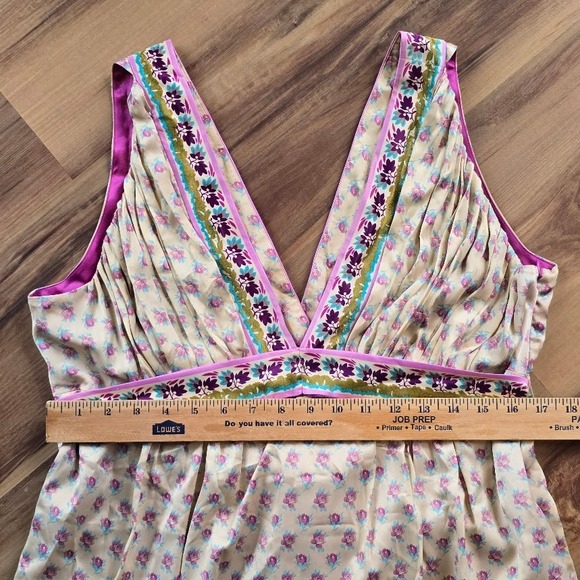 Mixit Midi Dress Womens 16 Multicolor Boho Paisley Floral Empire Waist Indie Y2K - Picture 10 of 13